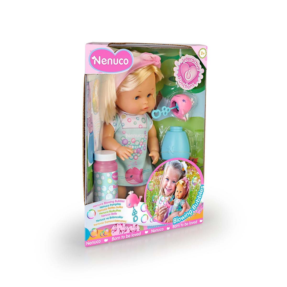 Nenuco Bolle bambola 35 cm capelli biondi fa bolle di sapone