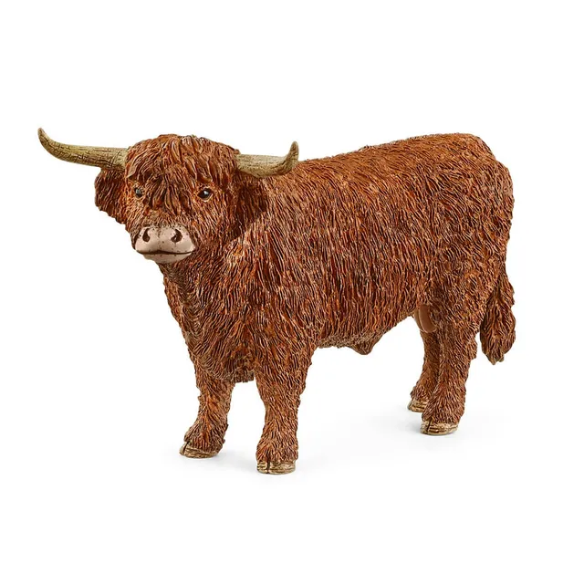 Schleich Farm World Toro Altopiano 13919 figura pelo lungo