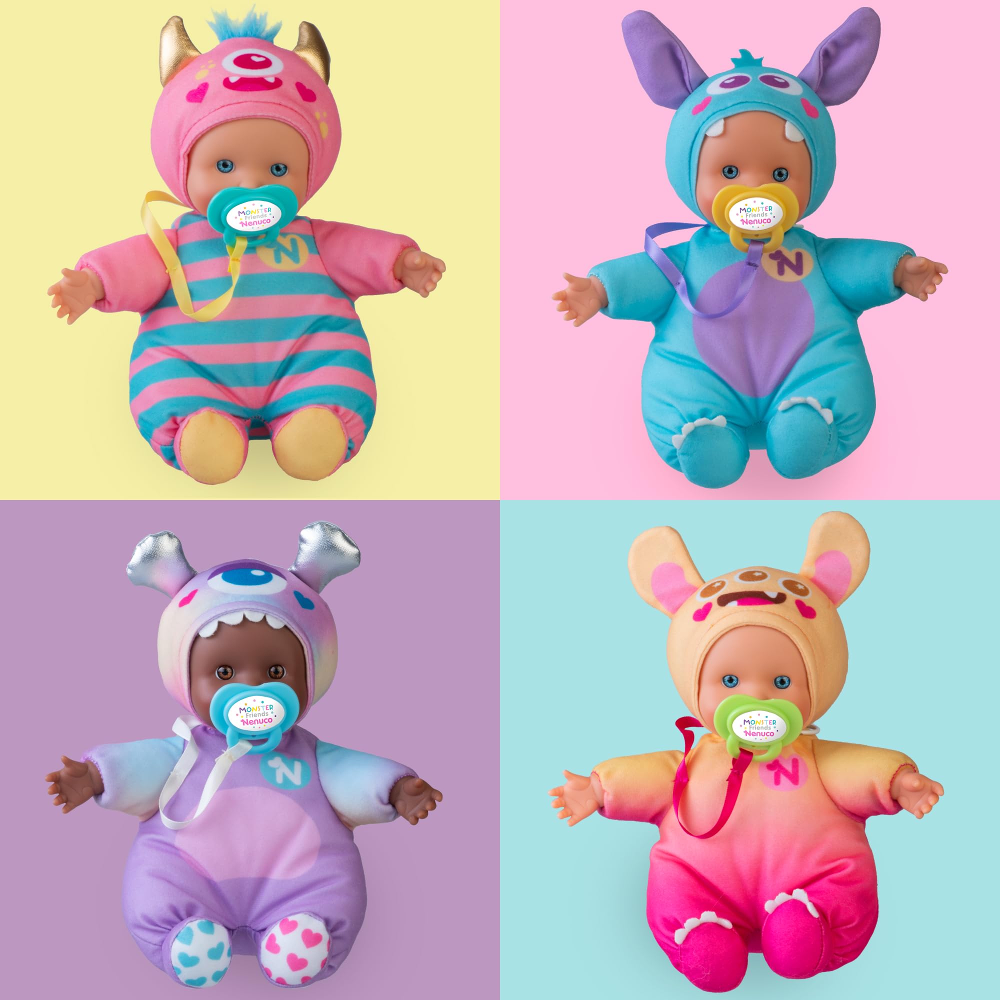 Nenuco Bambole NFNB1100 Bambola 15 cm Rosa Monster Friends