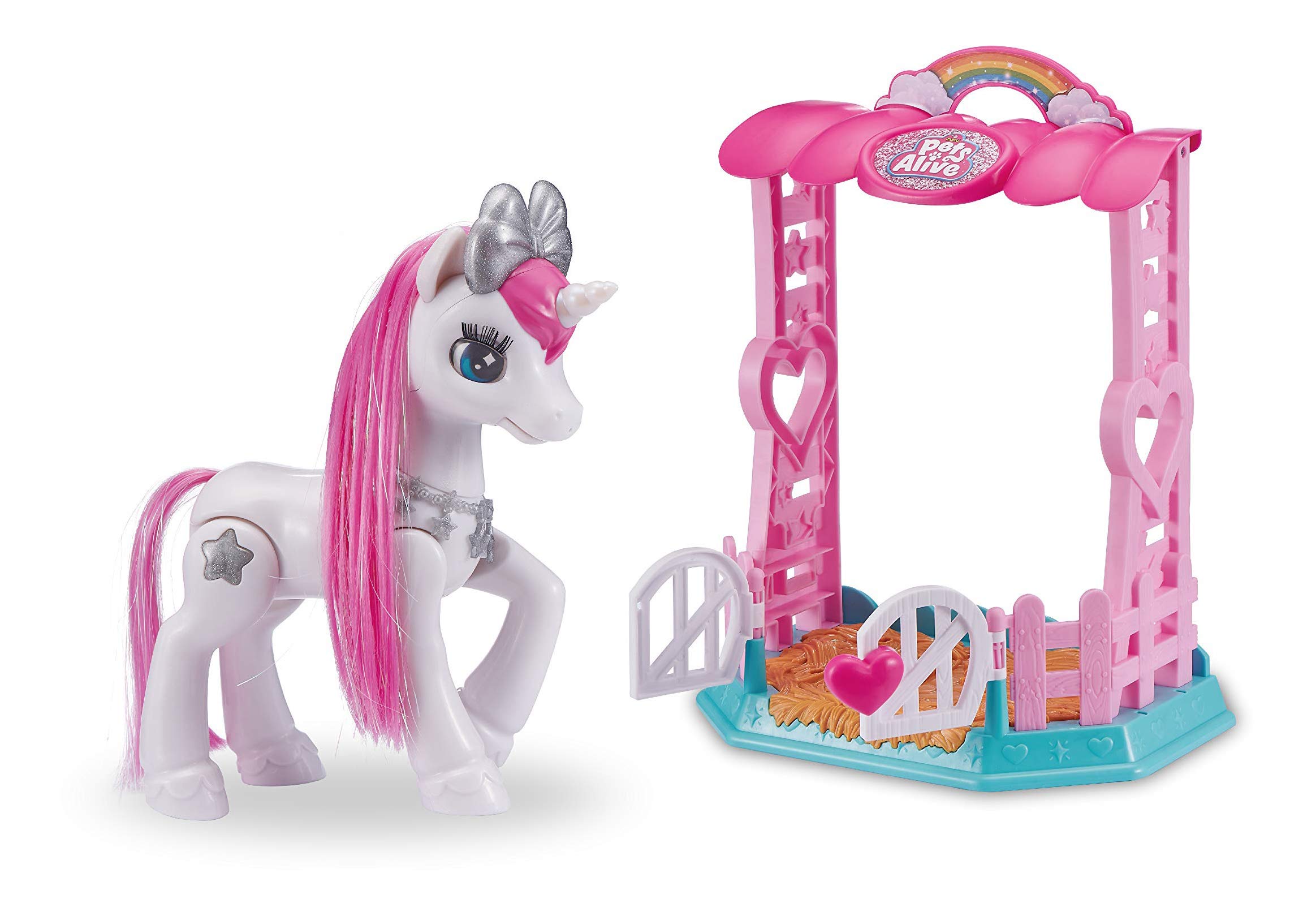 Pets Alive Unicorno peluche elettronico bianco rosa con luci