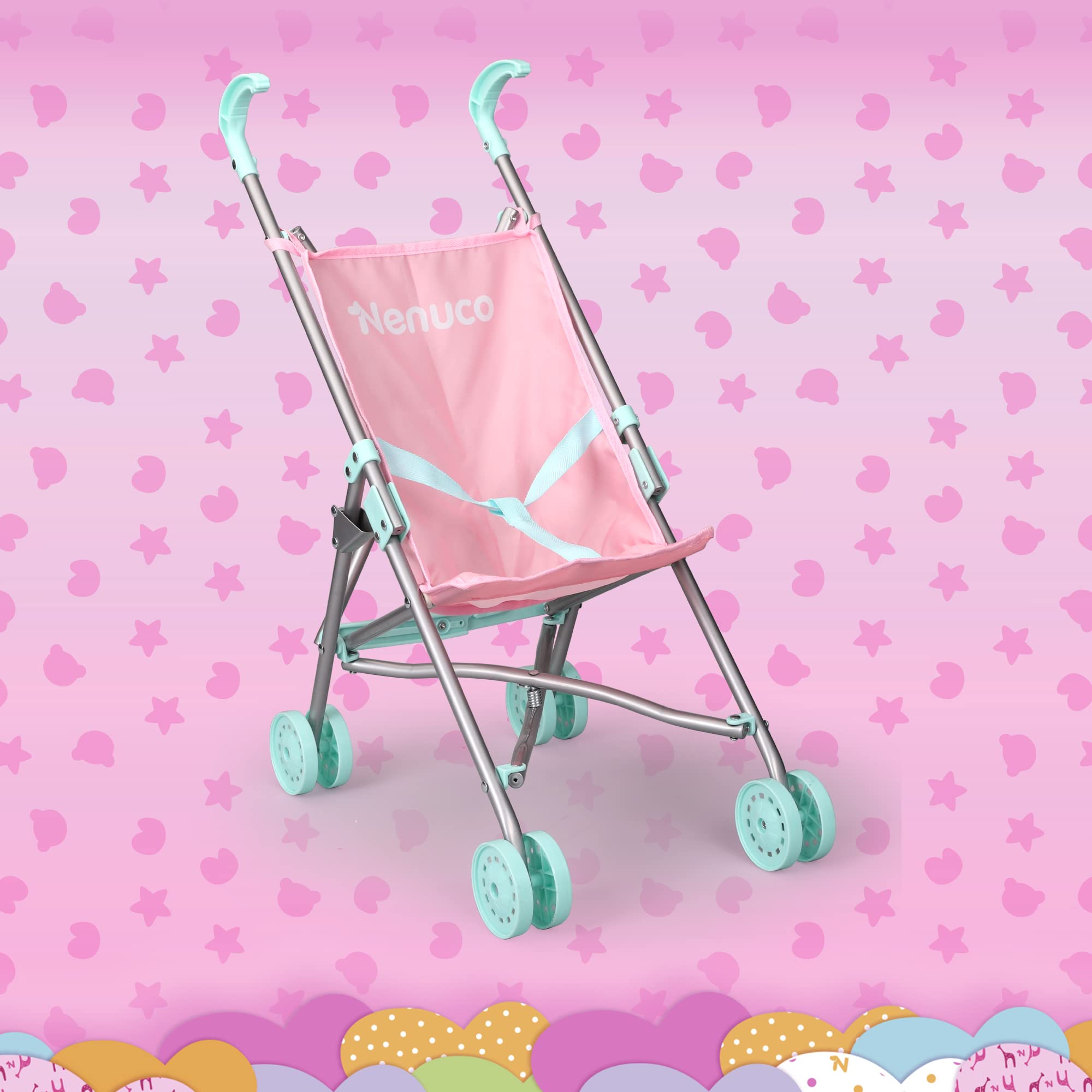 Nenuco Accessori passeggino giocattolo pieghevole rosa blu