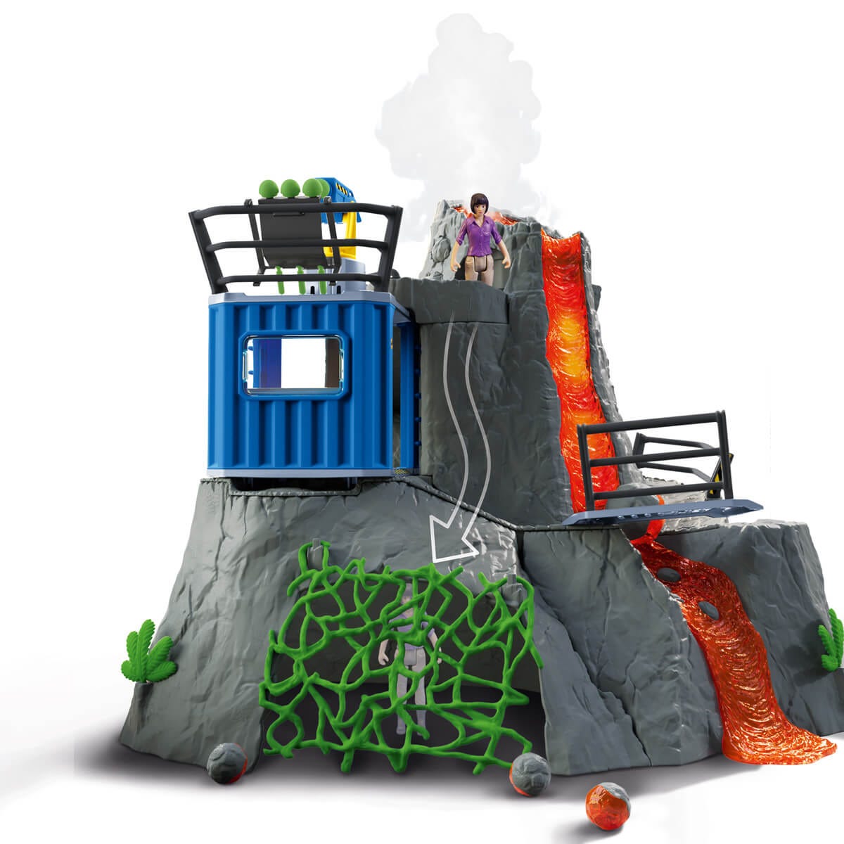 Schleich Dinosaurs Grande spedizione vulcano 42564 playset led