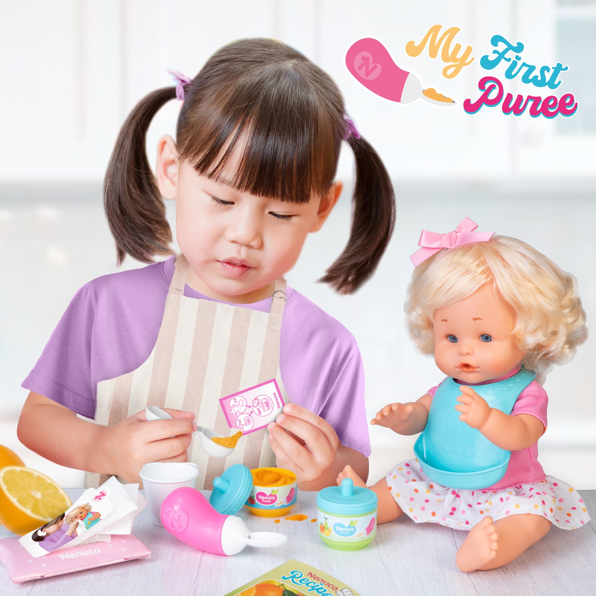 Nenuco Prima Pappa bambola 35cm bionda con accessori