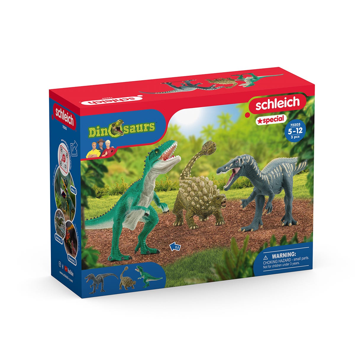 Schleich Dinosaurs Attacco Trio 72203 set dinosauri 3 pezzi