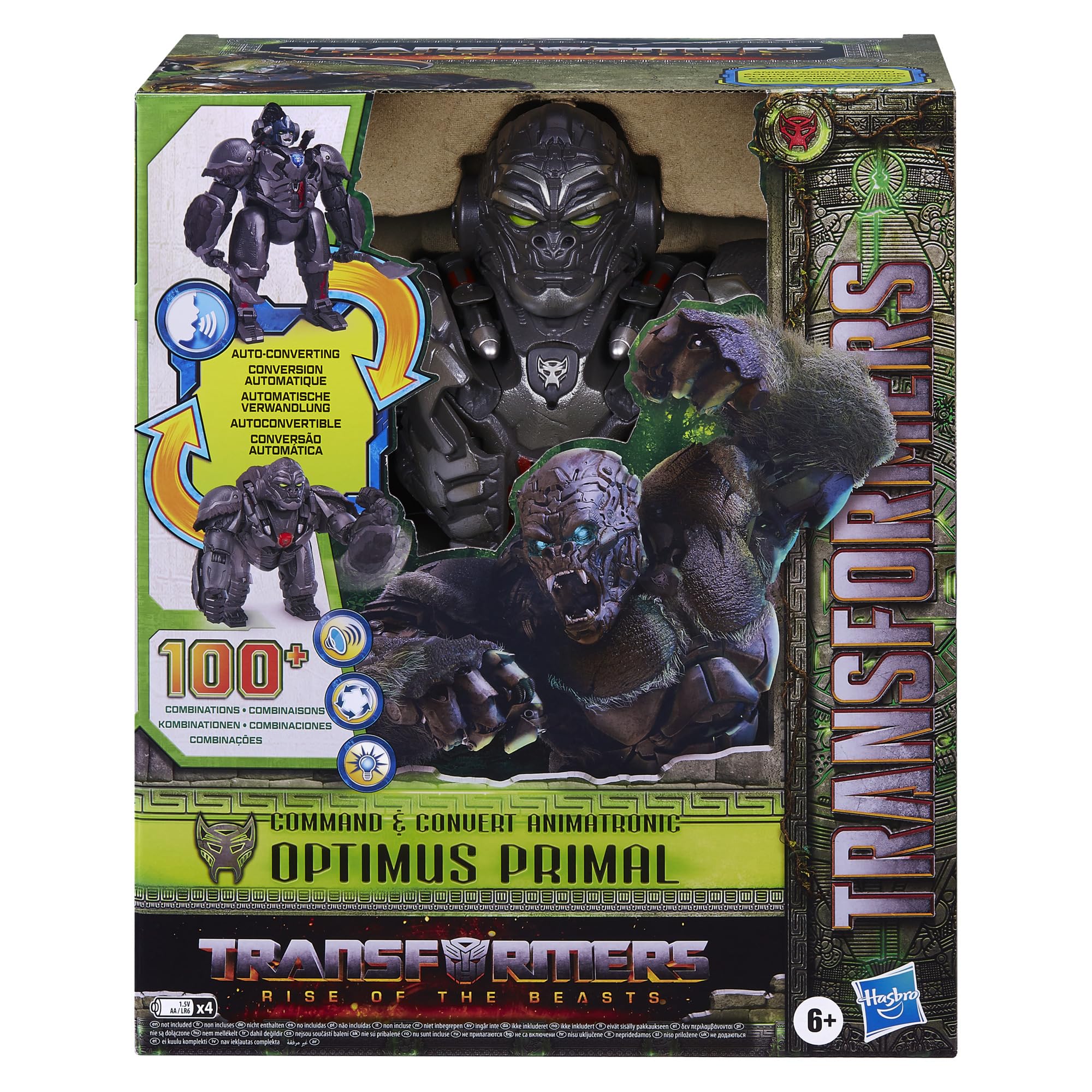 Transformers Rise of the Beasts Command Convert Optimus Primal elettronico 31,5 cm