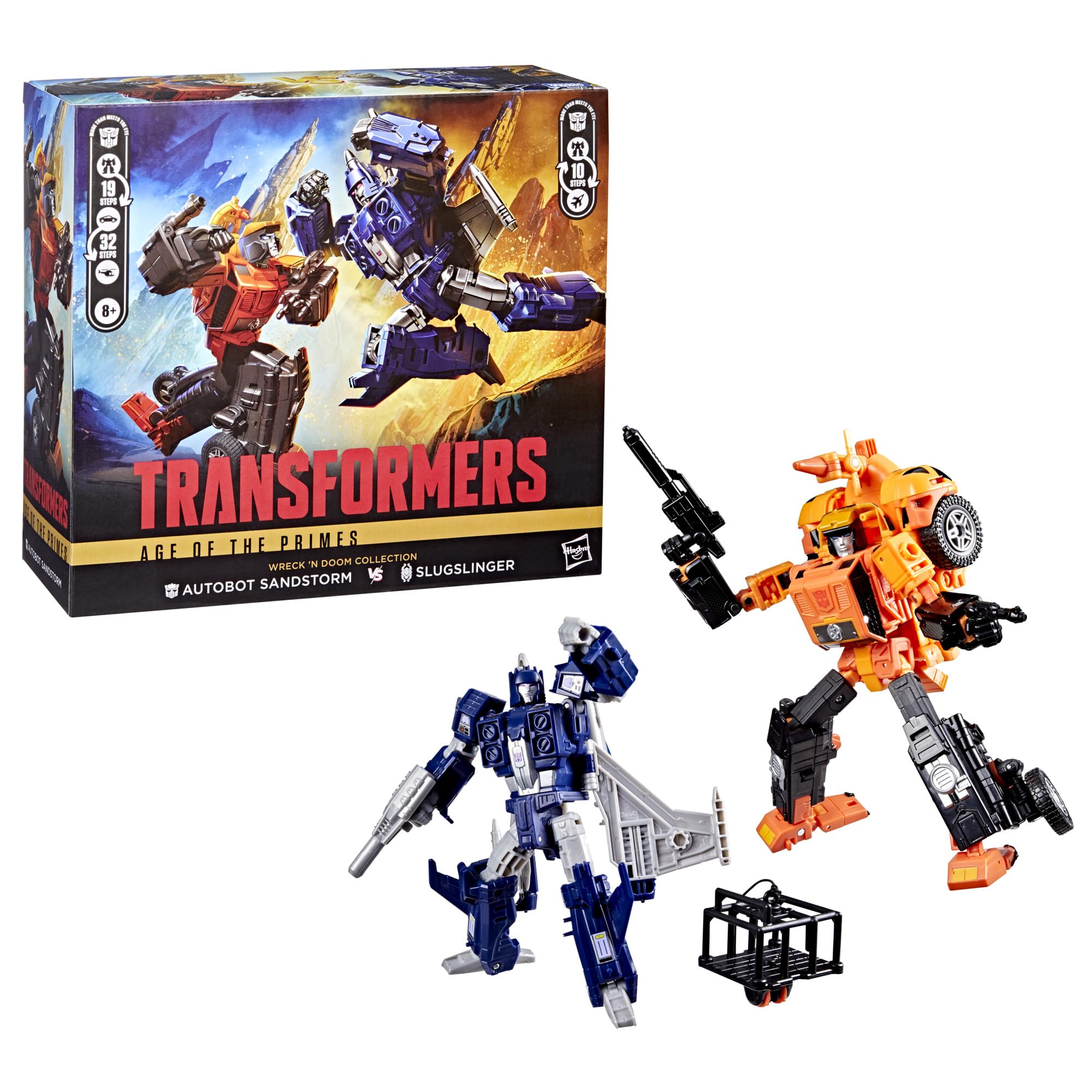 Transformers Age of Primes Sandstorm Slugslinger action figure 2 pack