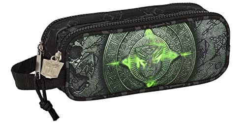 Transformers astuccio scuola doppio nero 21x6x8 cm