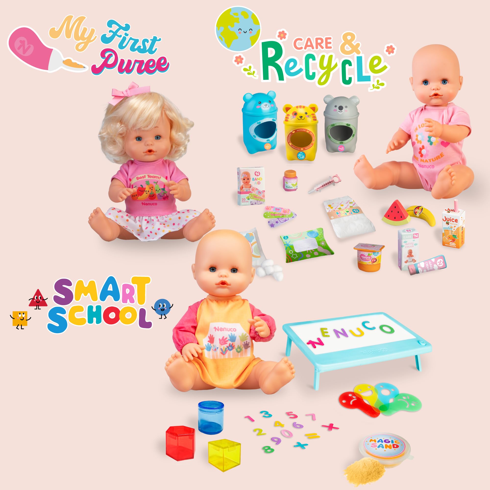 Nenuco Kits NFN98000 bambola 42 cm Cura e Ricicla