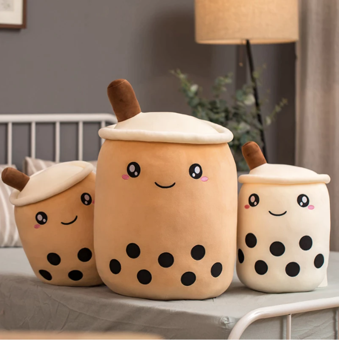 ToyalFriends Boba Bubble Tea peluche 35cm marrone occhi