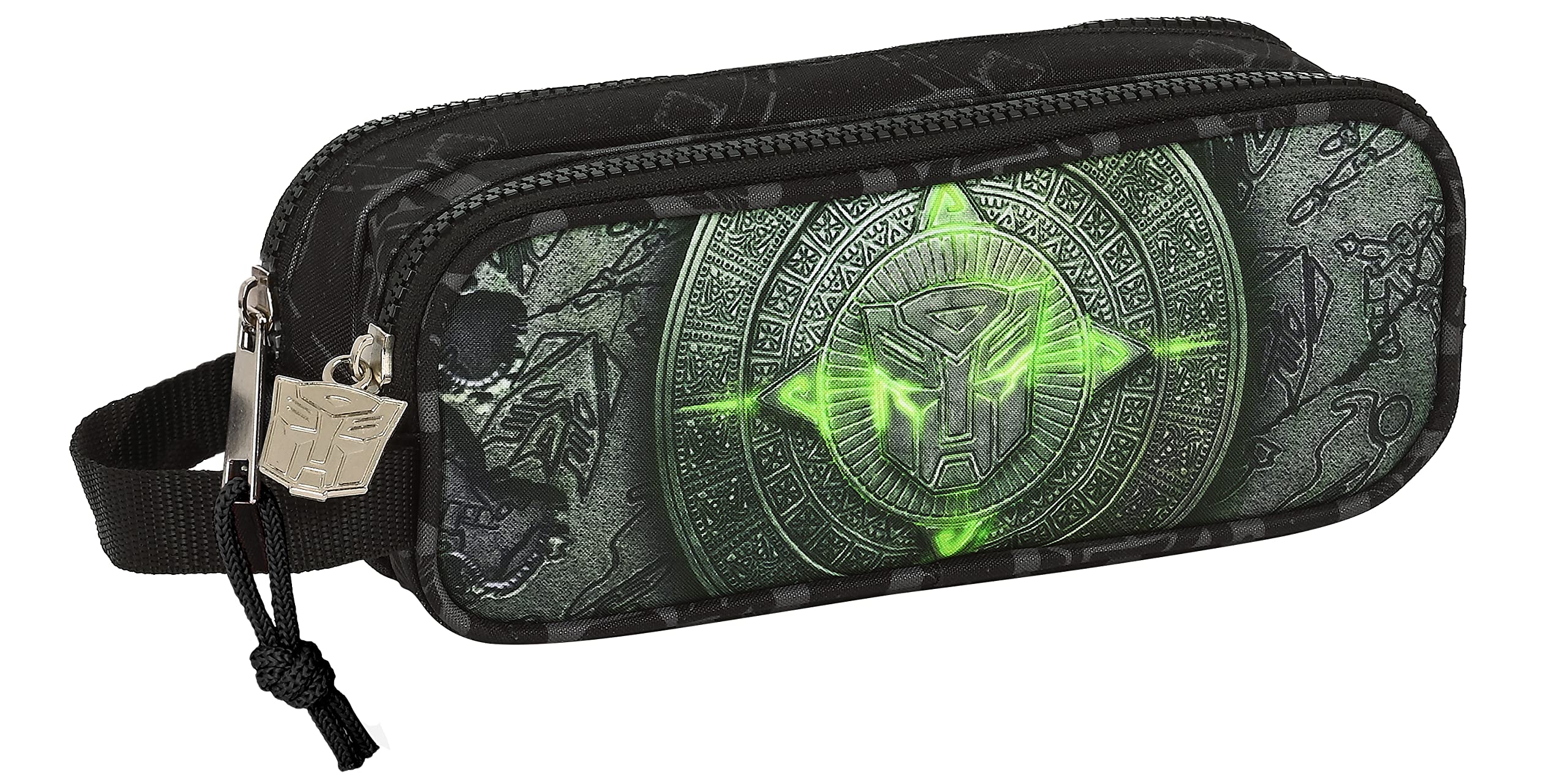 Transformers astuccio scuola doppio nero 21x6x8 cm