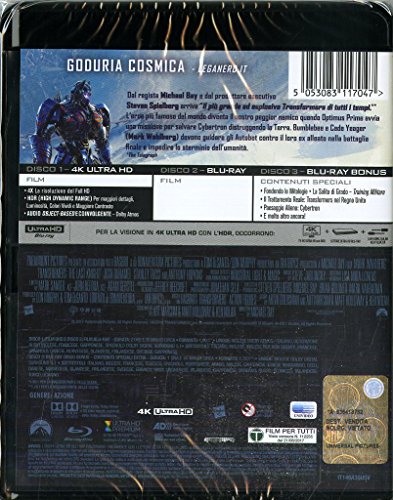 Transformers L'Ultimo Cavaliere Film 4K Ultra-HD + Blu-Ray