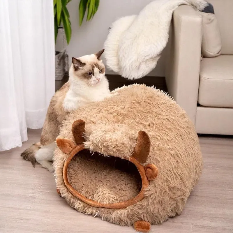 ToyalFriends Highland Cattle cuccia gatti 45cm mucca semi-chiusa