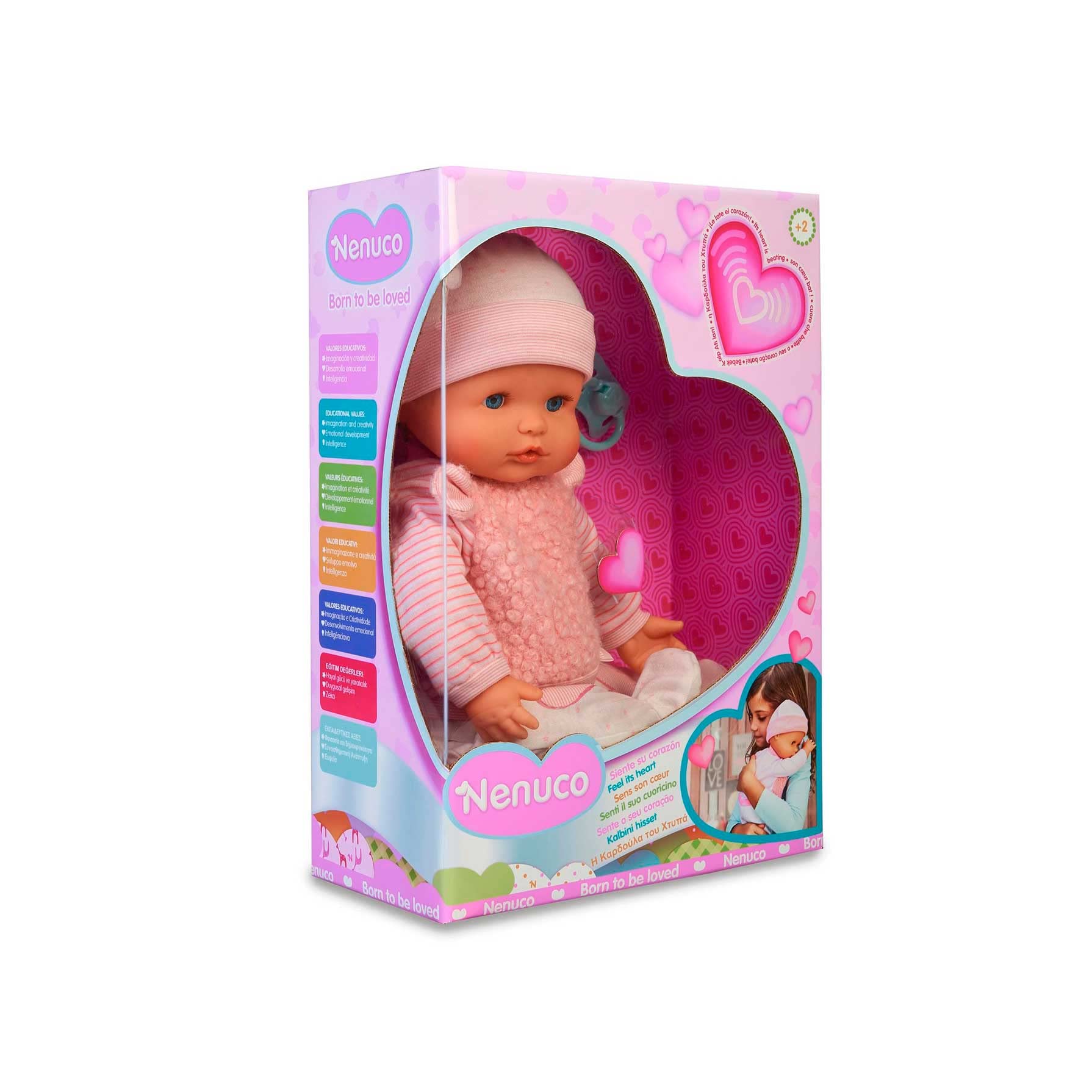 Nenuco Senti il Cuoricino Bambola Morbida 42 cm con Battito