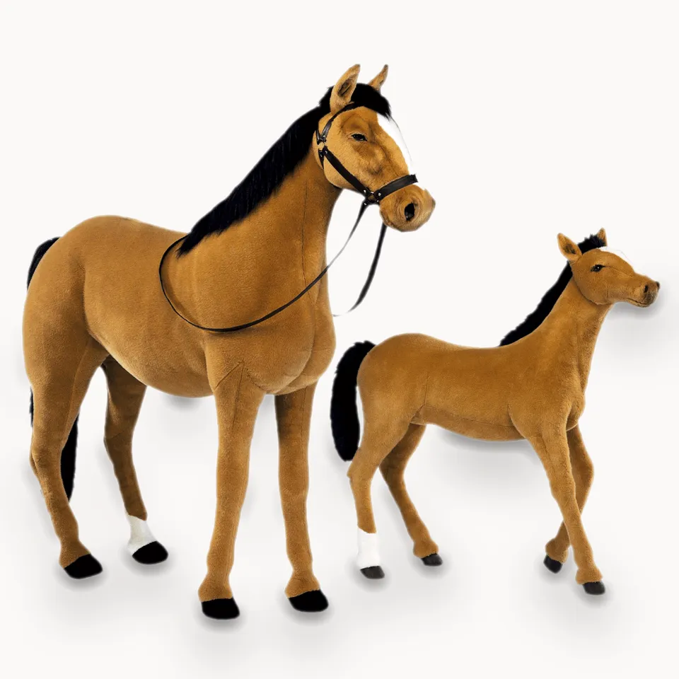 La Pelucherie Big Ones Cavallo e Puledro peluche 130 cm