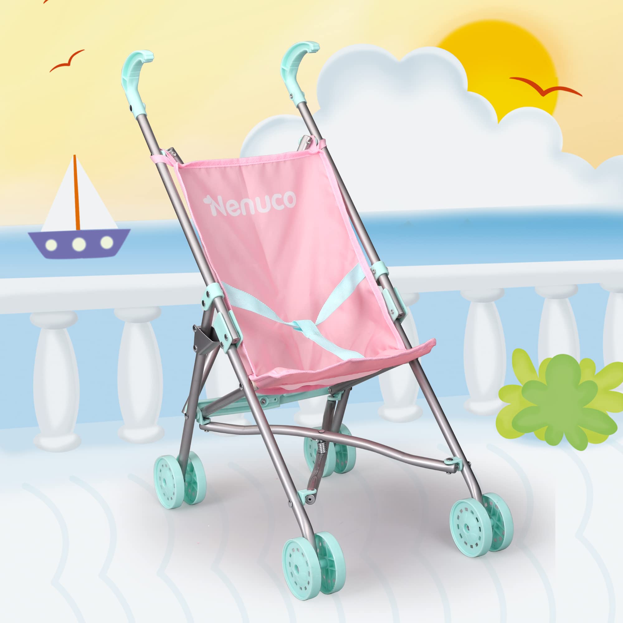 Nenuco Accessori passeggino giocattolo pieghevole rosa blu