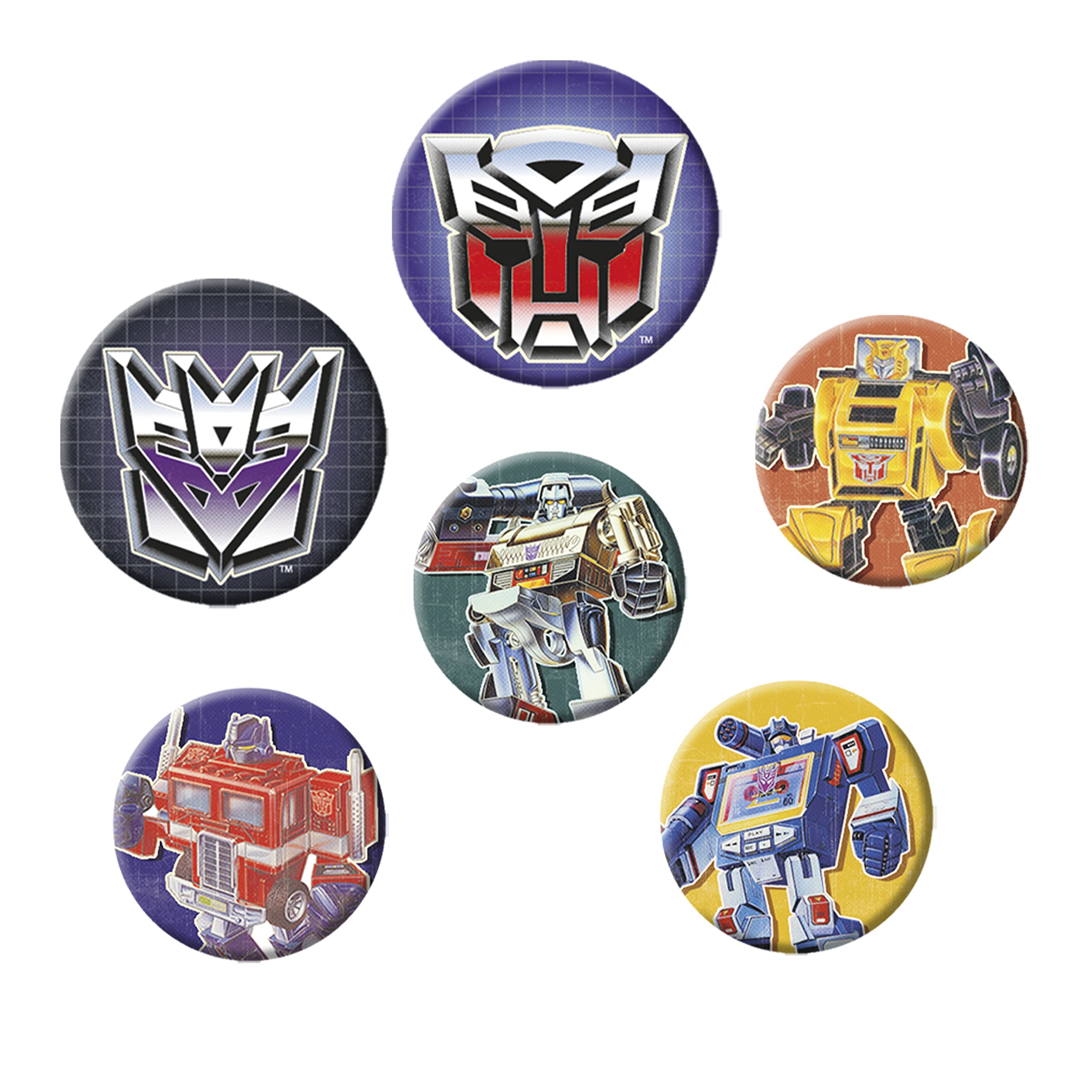 Transformers Prima Generazione pack badge spille metallo