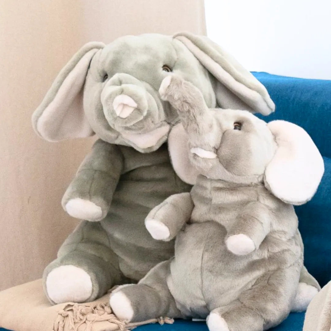 La Pelucherie Jungle Elefante Basile peluche 40 cm grigio