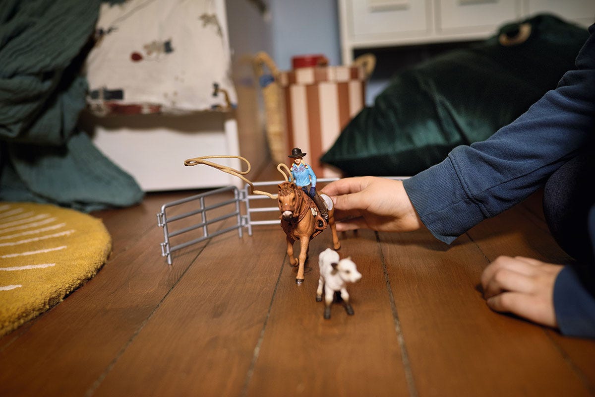 Schleich Horse Club Team Roping Cowgirl 42577 set cavallo