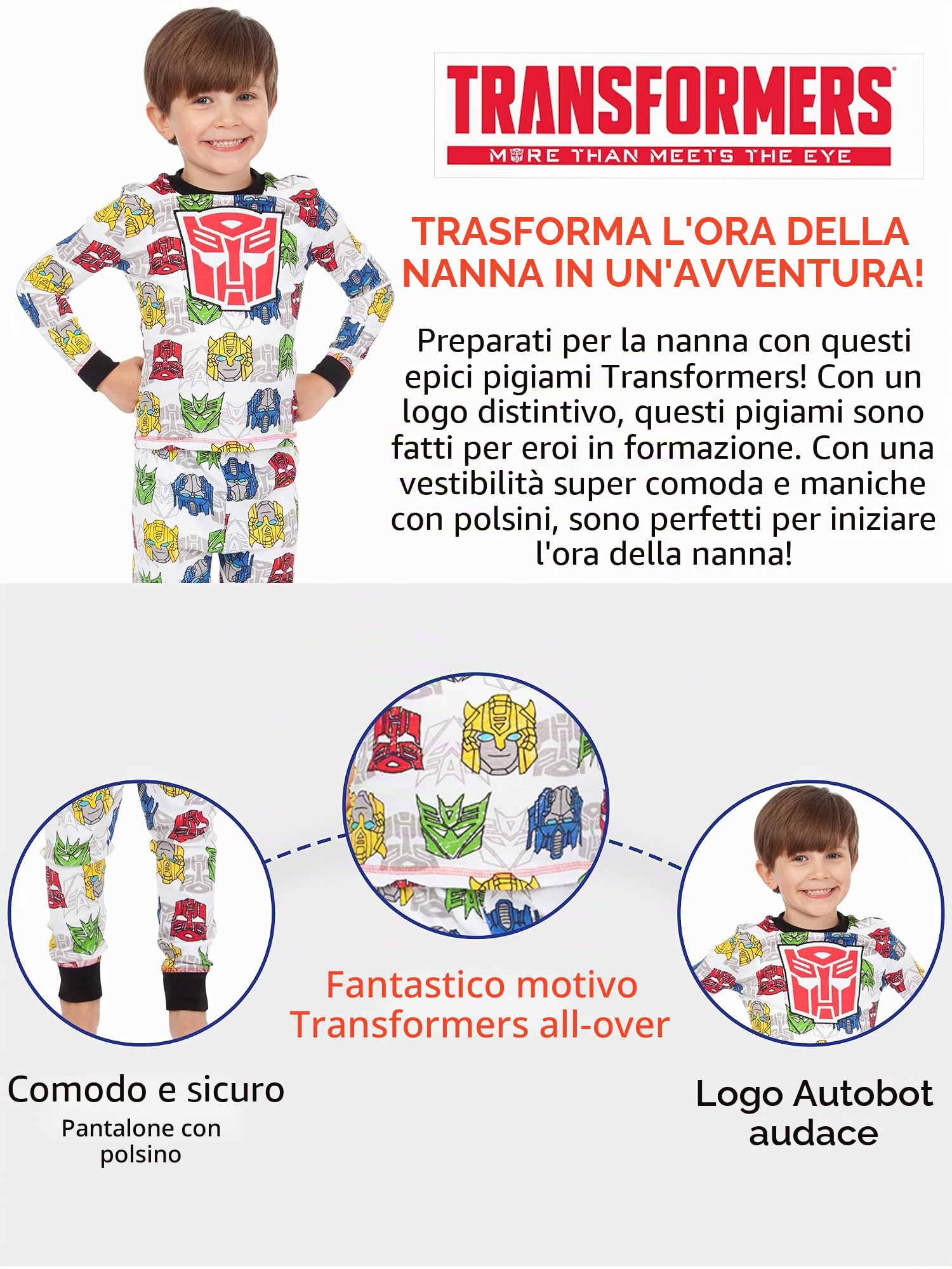 Transformers pigiama bambino 4-5 anni cotone manica lunga