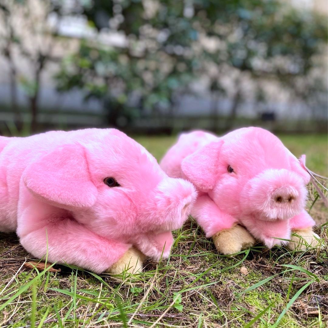 La Pelucherie Fattoria Maiale Georges peluche 40cm rosa