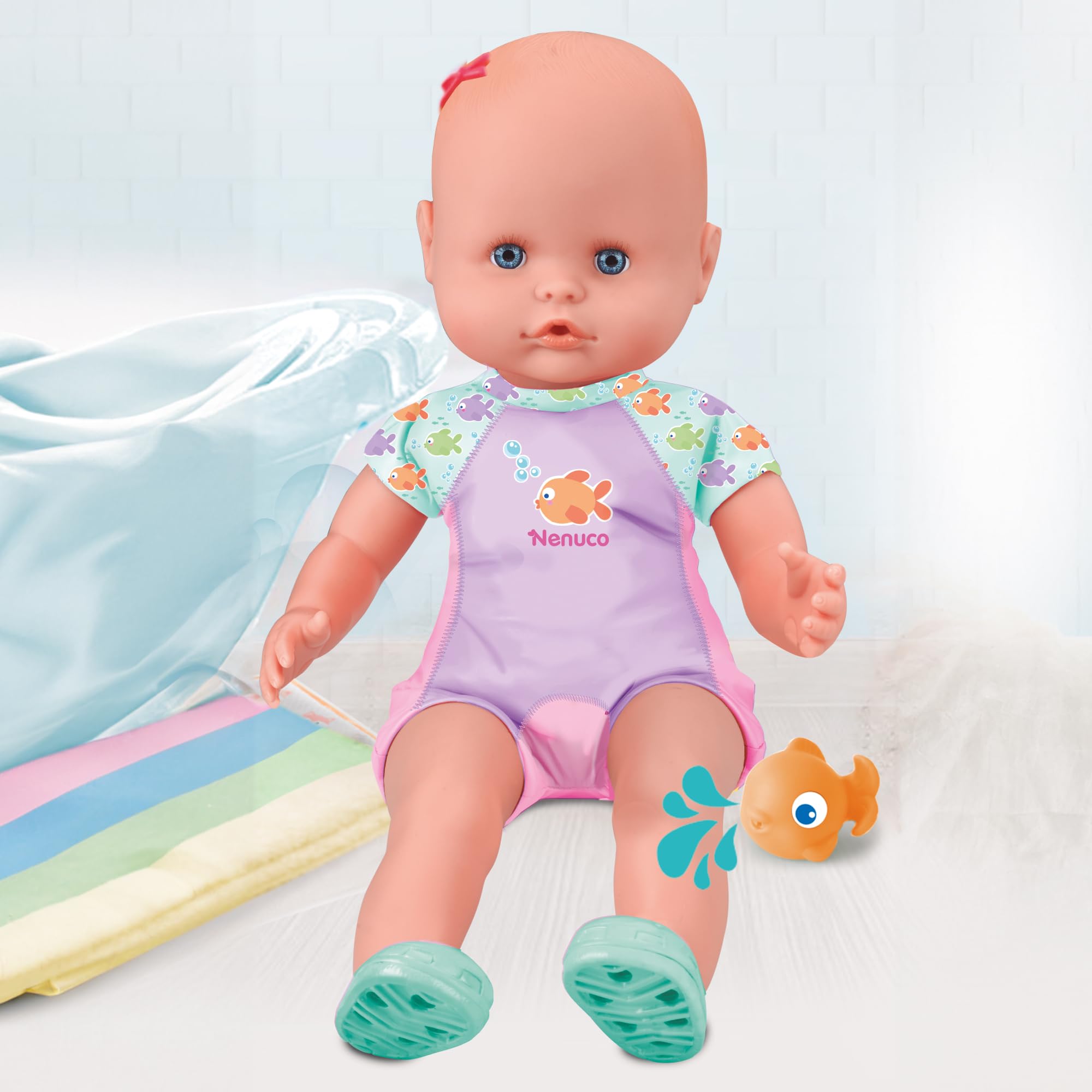 Nenuco Mio Primo Bagnetto Bambola Morbida 35 cm Costume Rosa