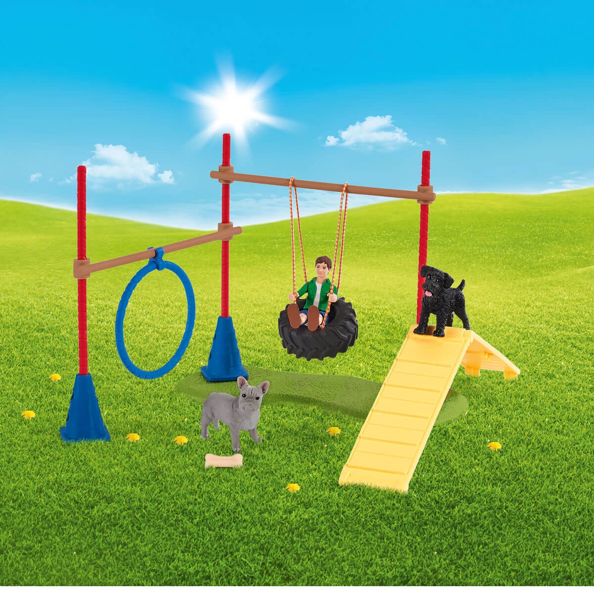 Schleich FARM WORLD Addestramento Agility Cucciolo cani 42536