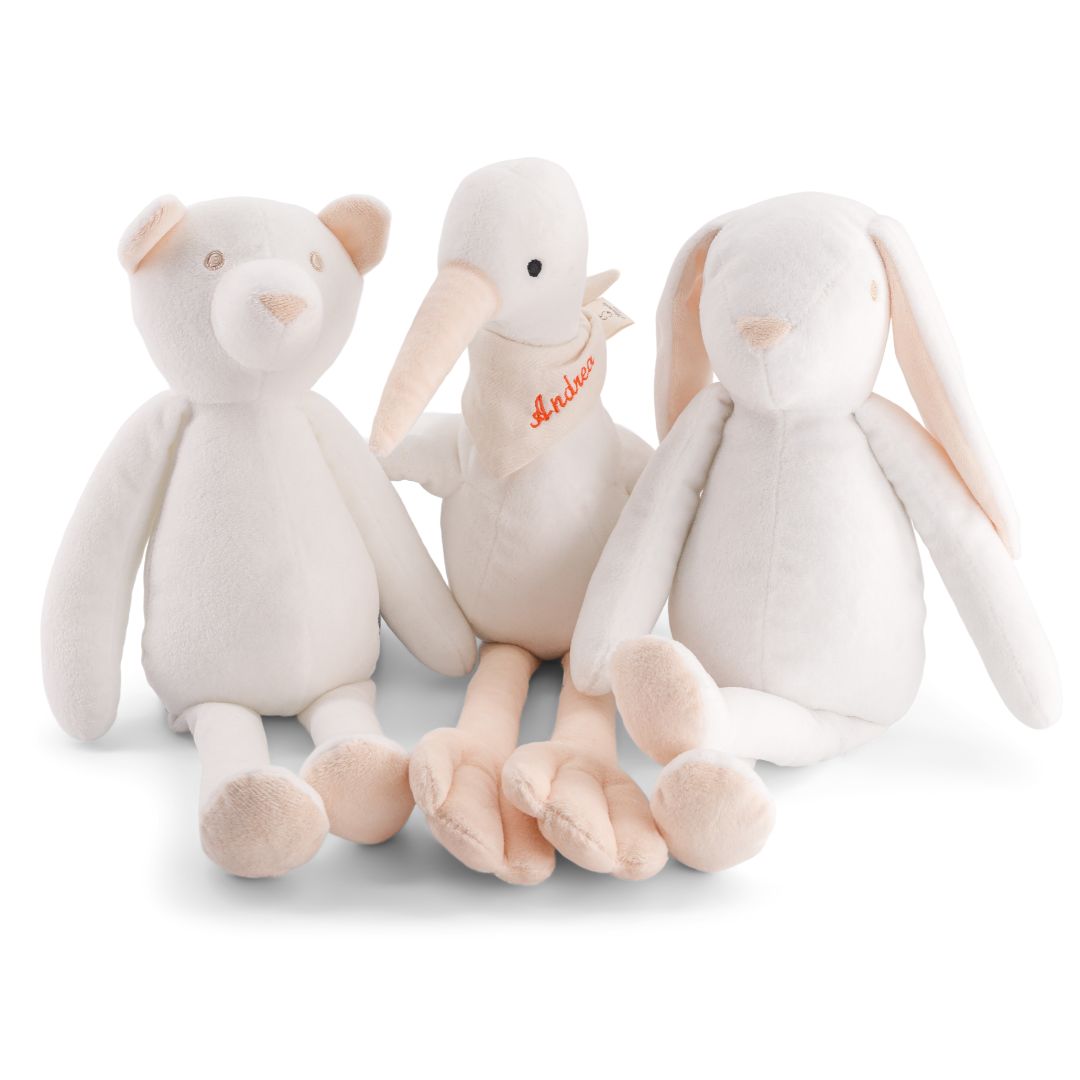 La Pelucherie Doudou Cicogna 38 cm Bianco
