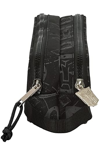 Transformers astuccio scuola doppio nero 21x6x8 cm