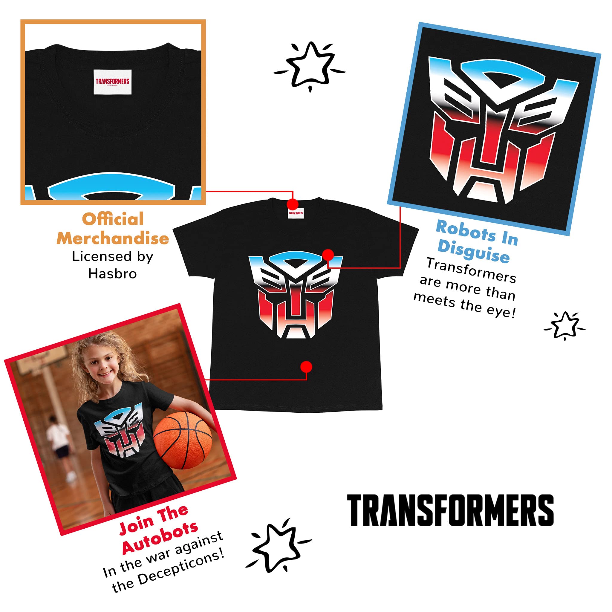 Transformers Autobots Logo maglietta nera XL ragazze ufficiale