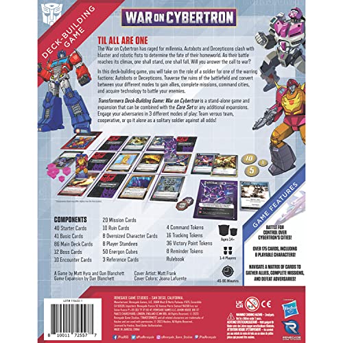 Renegade Transformers War on Cybertron gioco carte 175 carte