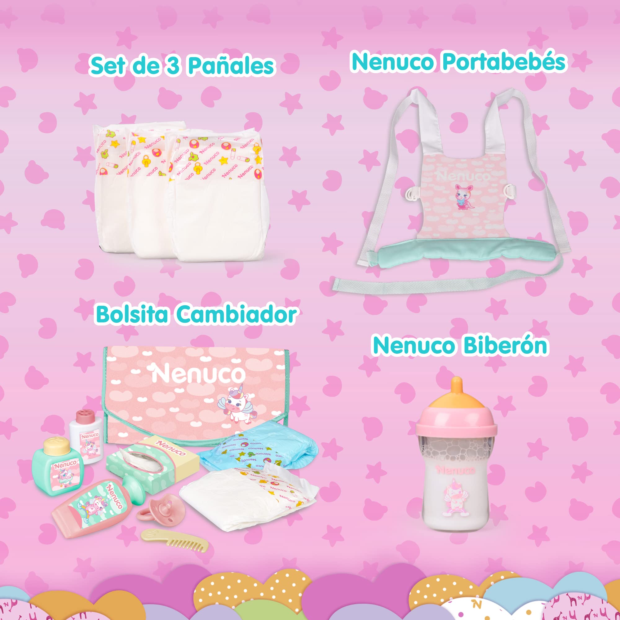 Nenuco Borsa Fasciatoio Bambola con Accessori Cambio Pannolino