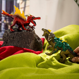 Schleich Eldrador Fire Saurian vs Jungle Lizard action figure
