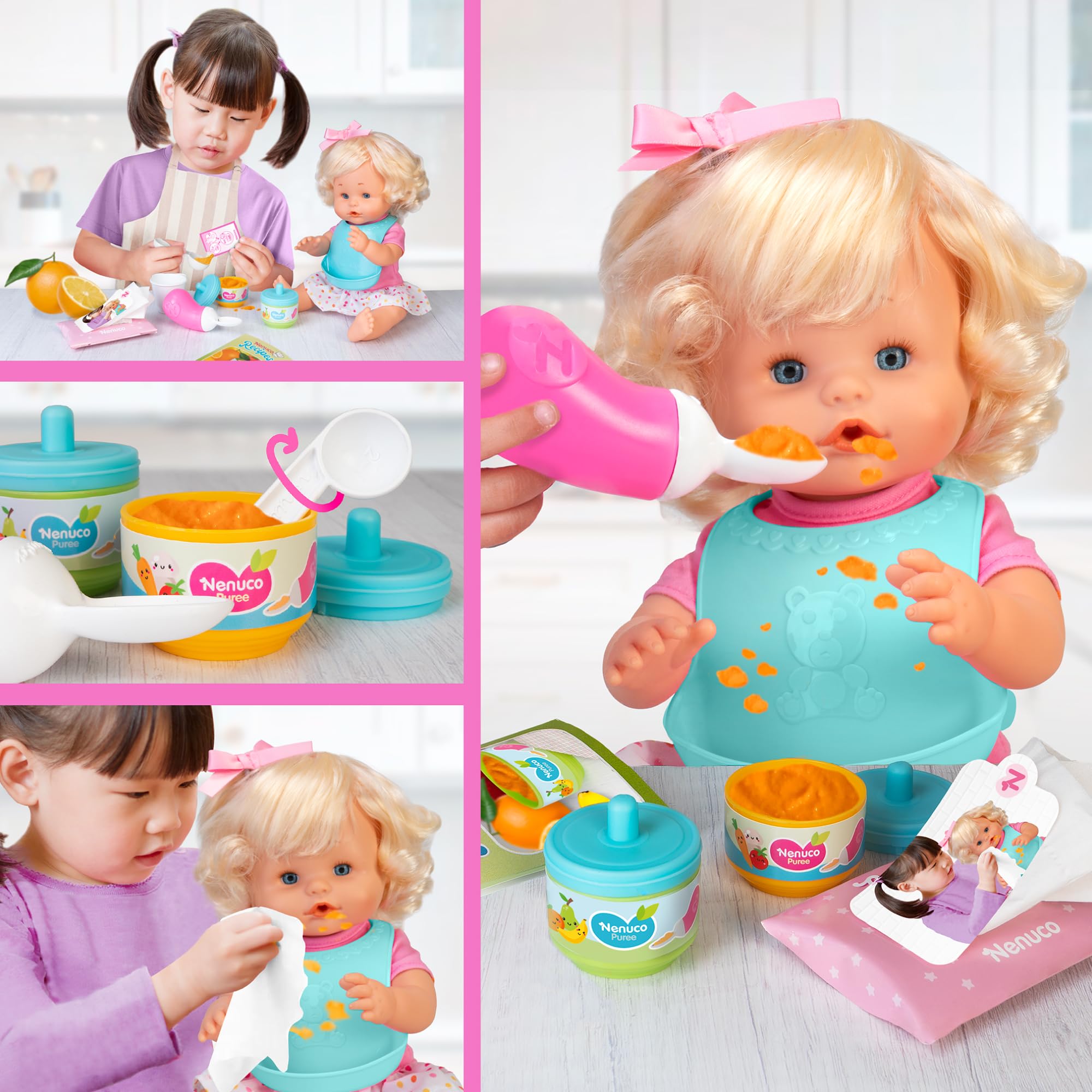 Nenuco Prima Pappa bambola 35cm bionda con accessori