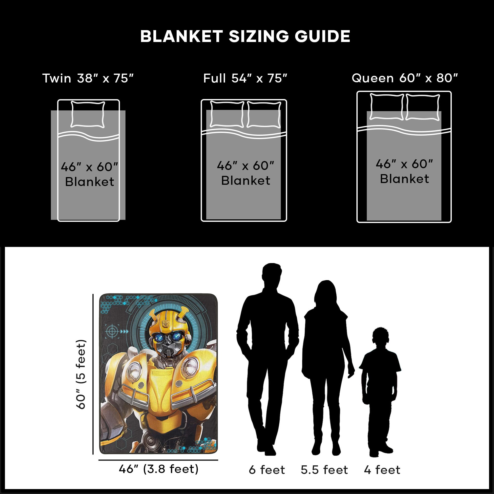 Transformers Be Alert coperta pile 116,8x152,4 cm poliestere