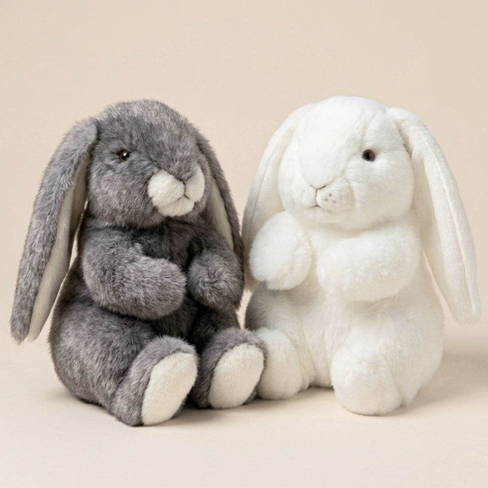 La Pelucherie Rabbits Coniglio Ernest peluche 30cm bianco
