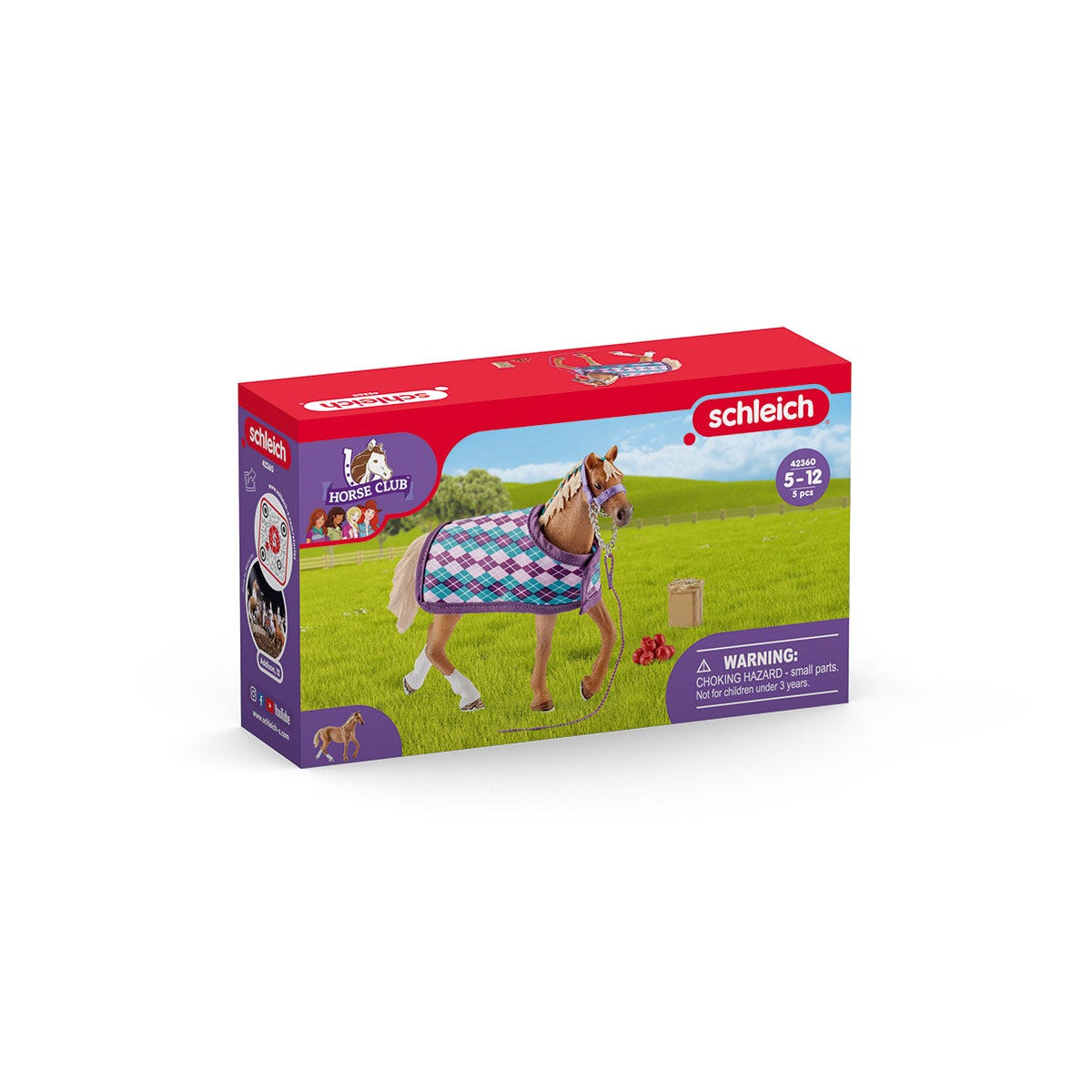 Schleich Horse Club 42360 Purosangue Inglese Cavallo con Coperta