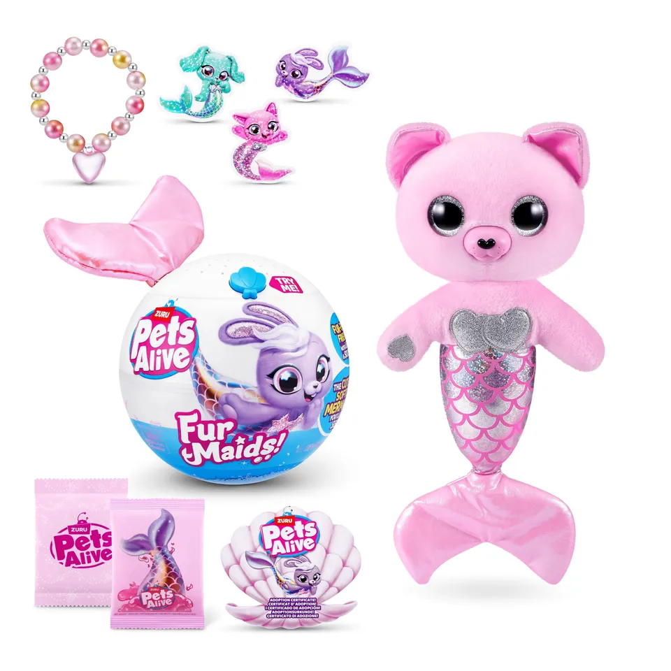 Pets Alive Furmaids peluche sirena interattiva Gattino Rosa Pink