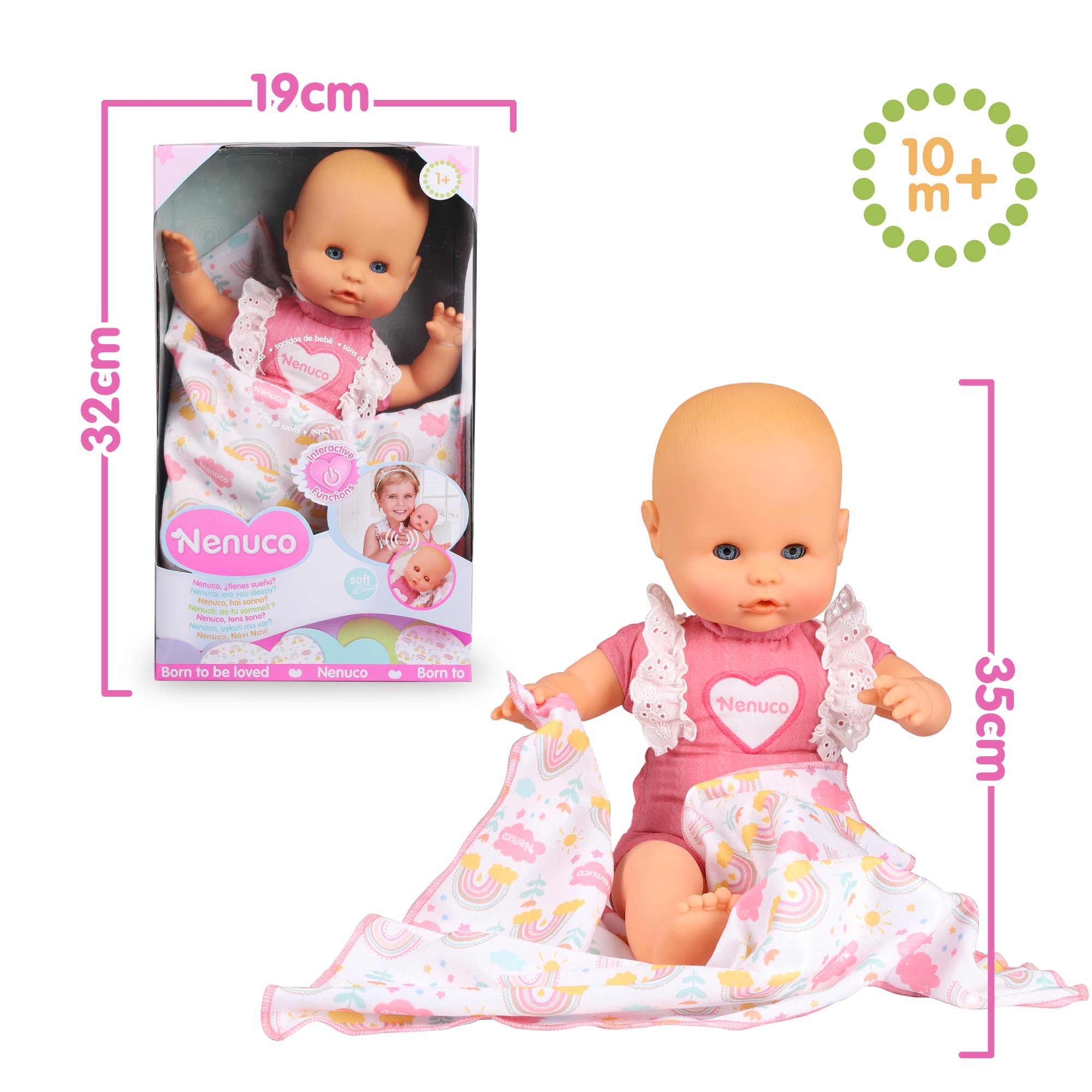 Nenuco Bebè con suoni bambola morbida con copertina
