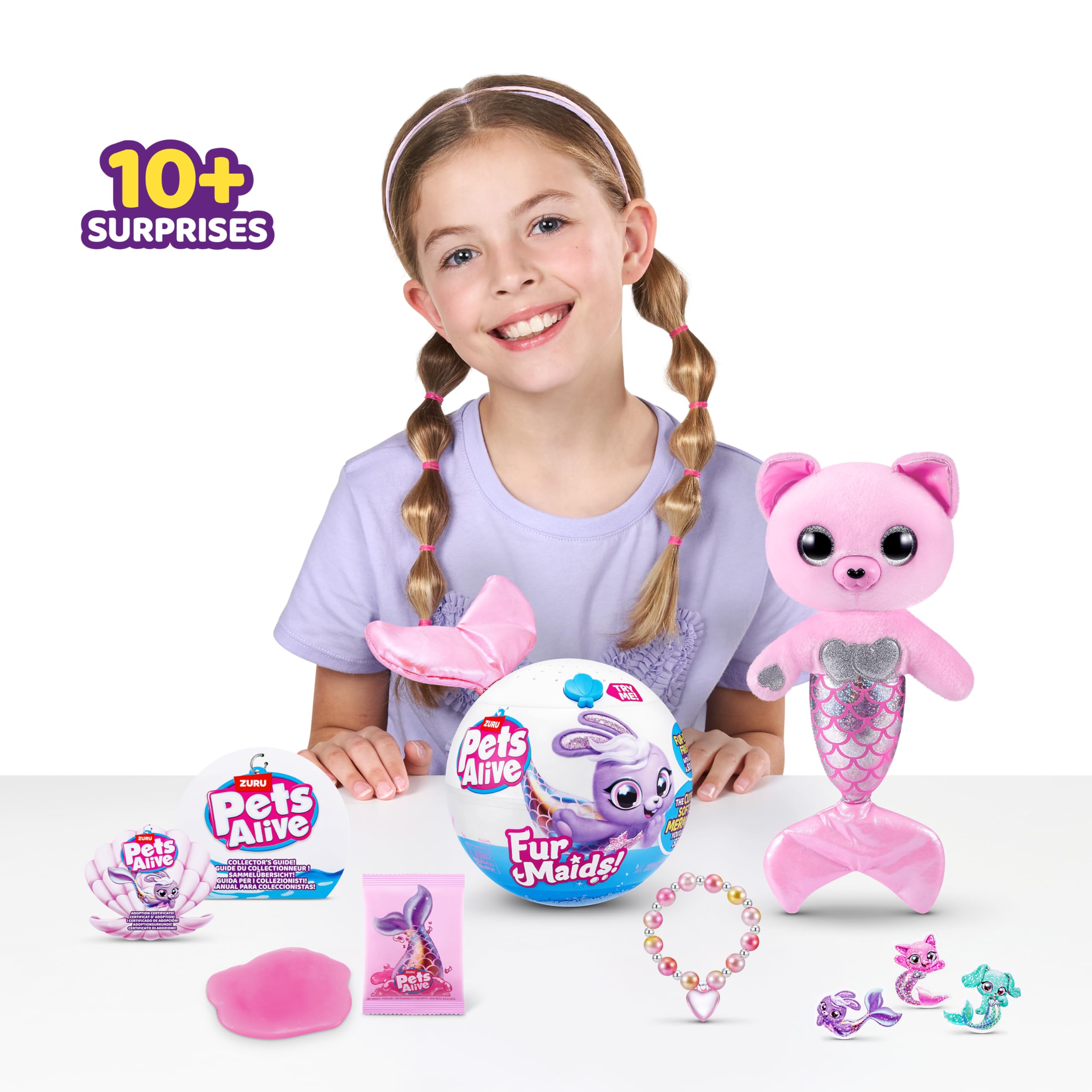 Pets Alive Furmaids peluche sirena interattiva Gattino Rosa Pink