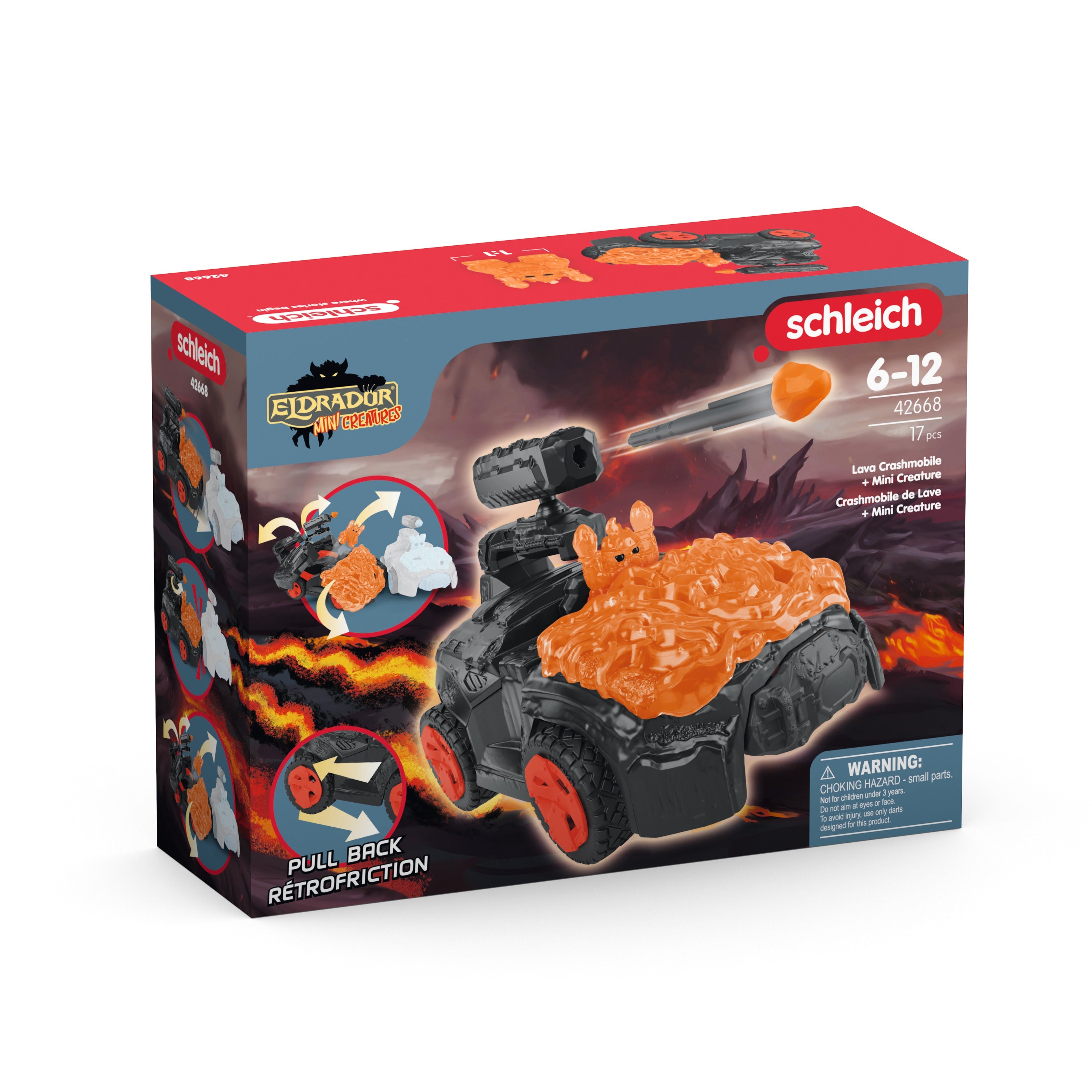 Schleich Eldrador Crashmobile Lava Mini Creature veicolo con arma