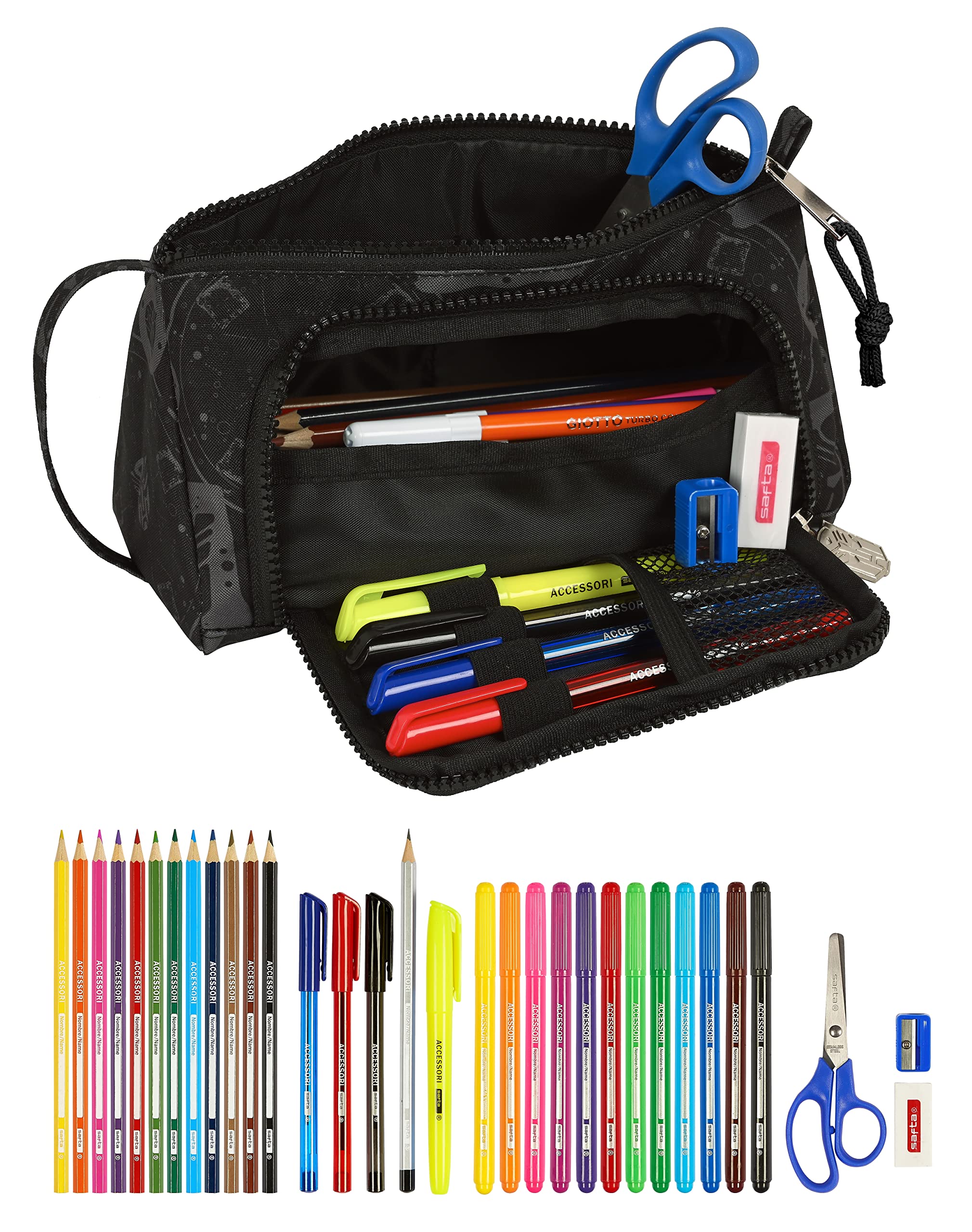 Transformers Portatodo astuccio pieno nero 32 pezzi