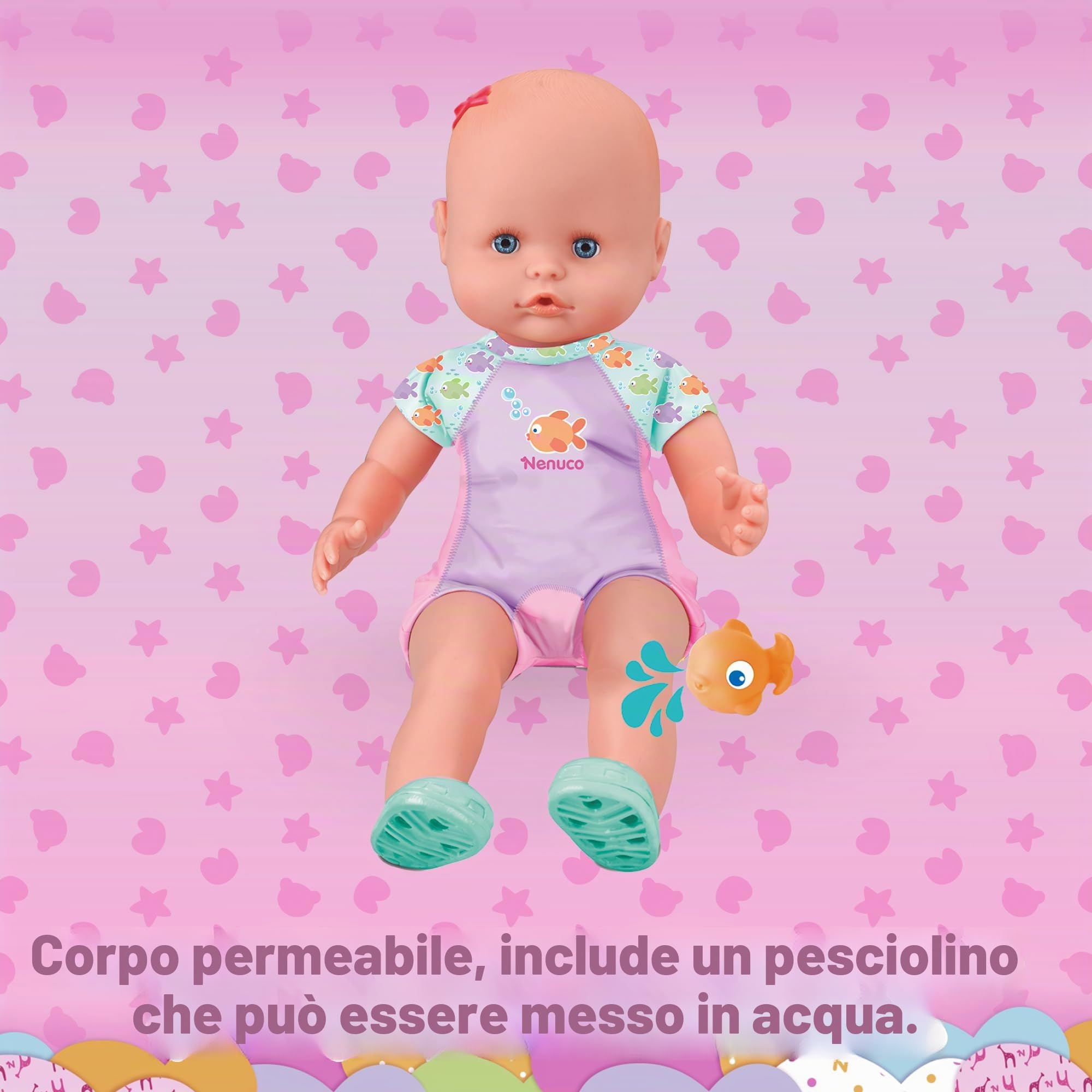 Nenuco Mio Primo Bagnetto Bambola Morbida 35 cm Costume Rosa