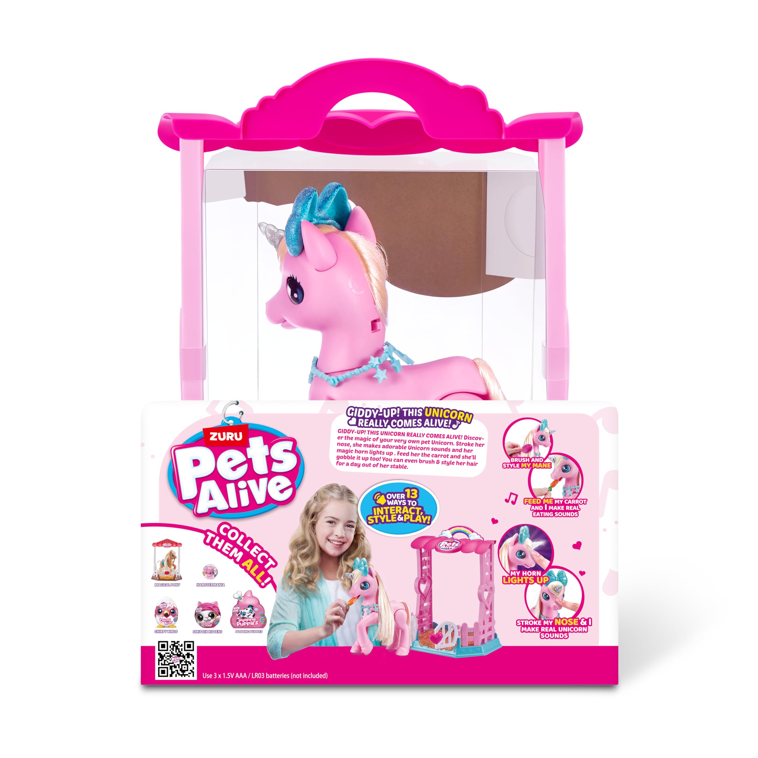 Pets Alive My Magical Unicorn peluche interattivo con scuderia