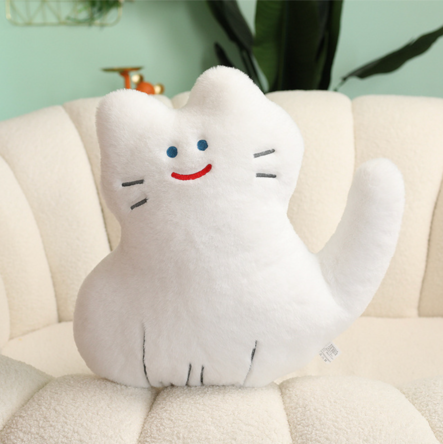 ToyalFriends Cats White Sitting peluche gatto bianco seduto cuscino