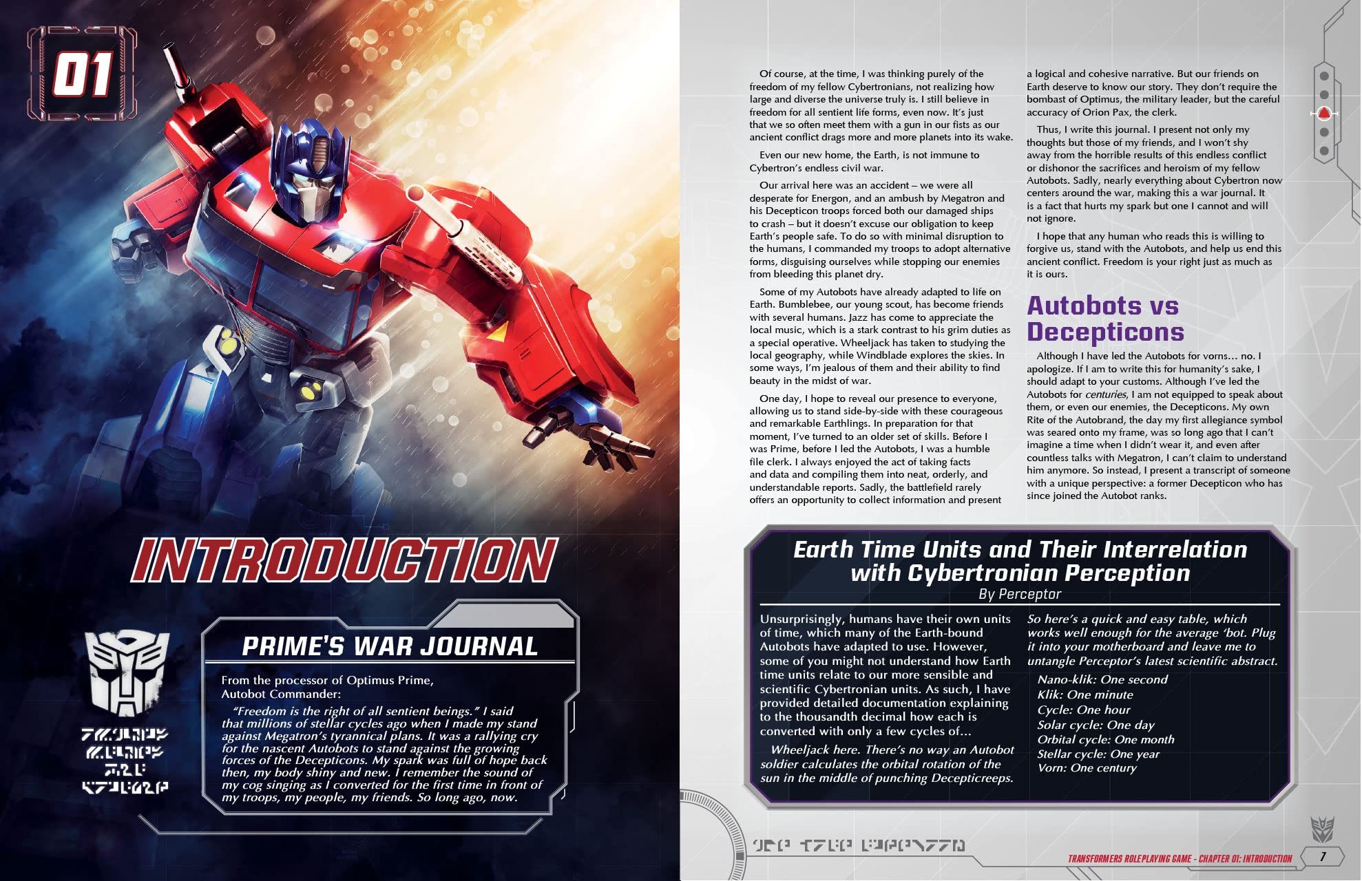 Transformers RPG Core Rulebook HC manuale gioco di ruolo