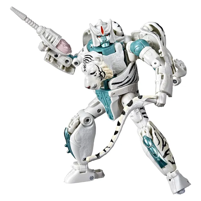 Transformers Kingdom Tigatron action figure Voyager tigre bianca