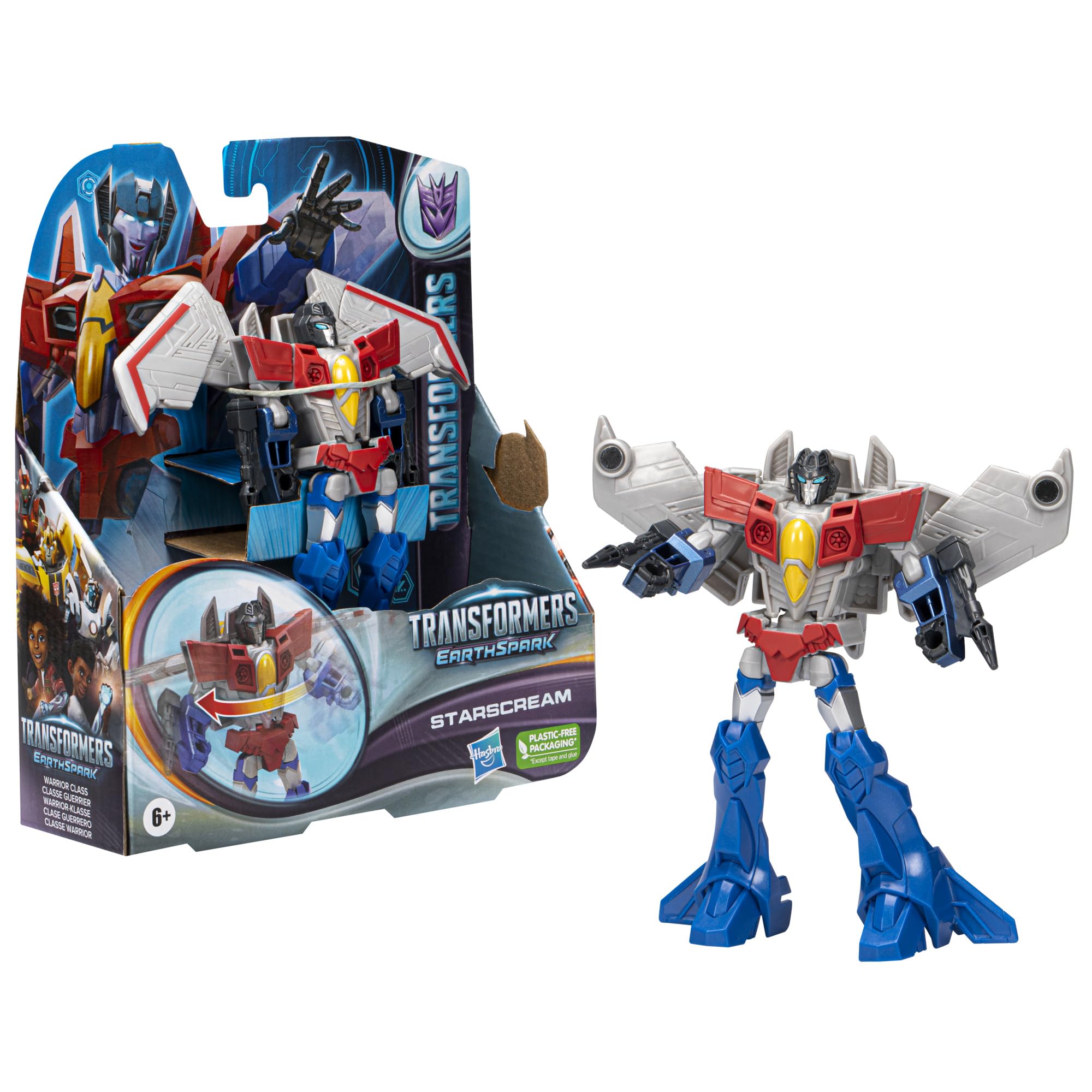 Transformers EarthSpark Warrior Starscream action figure trasformabile