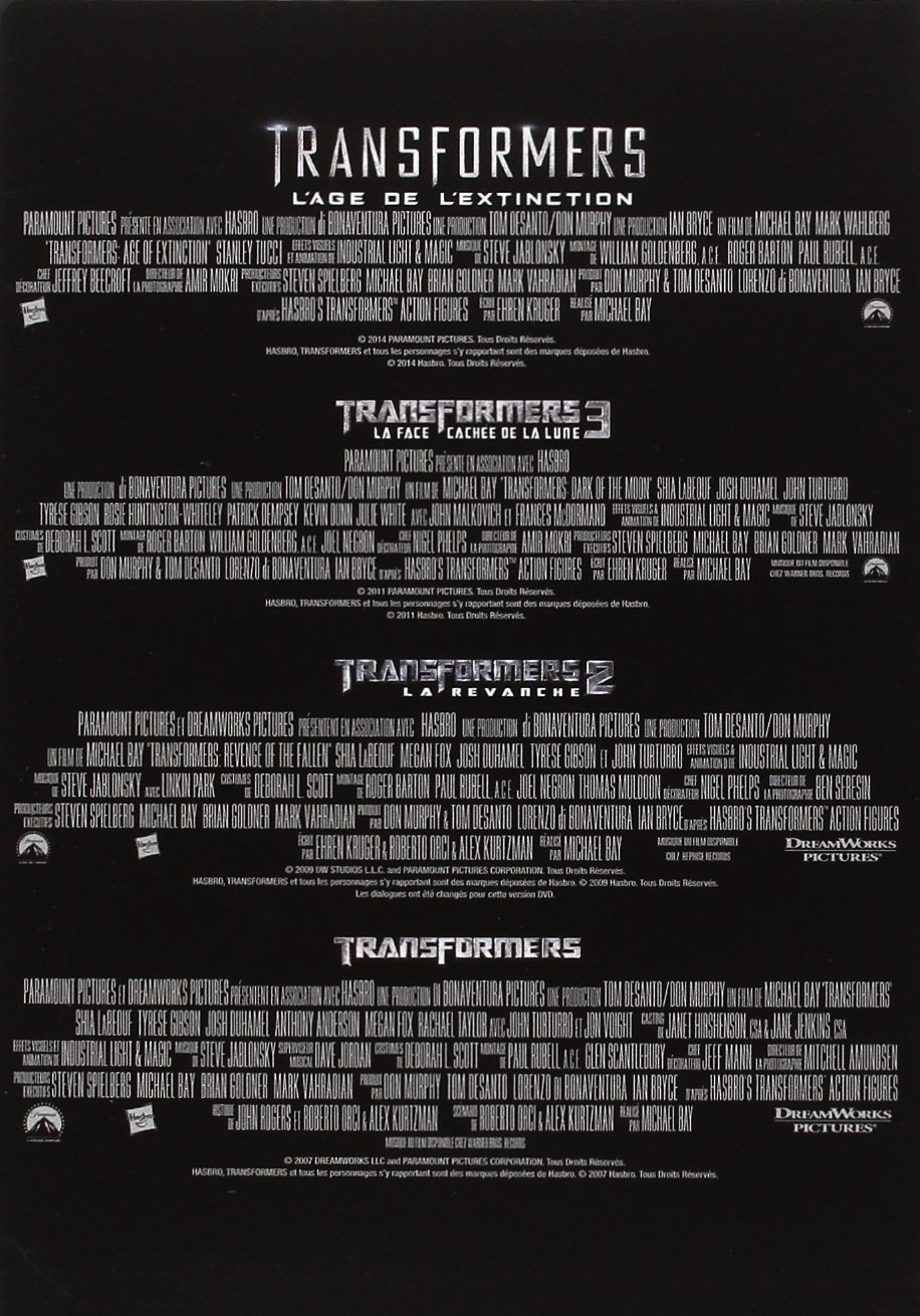 Transformers Cofanetto 4 Film DVD Saga Completa