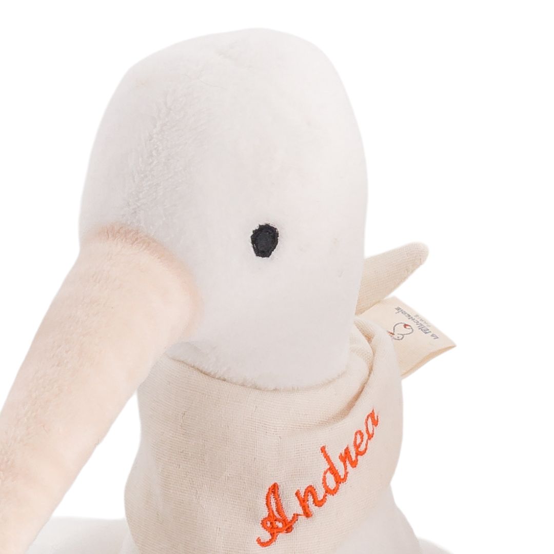 La Pelucherie Doudou Cicogna 38 cm Bianco