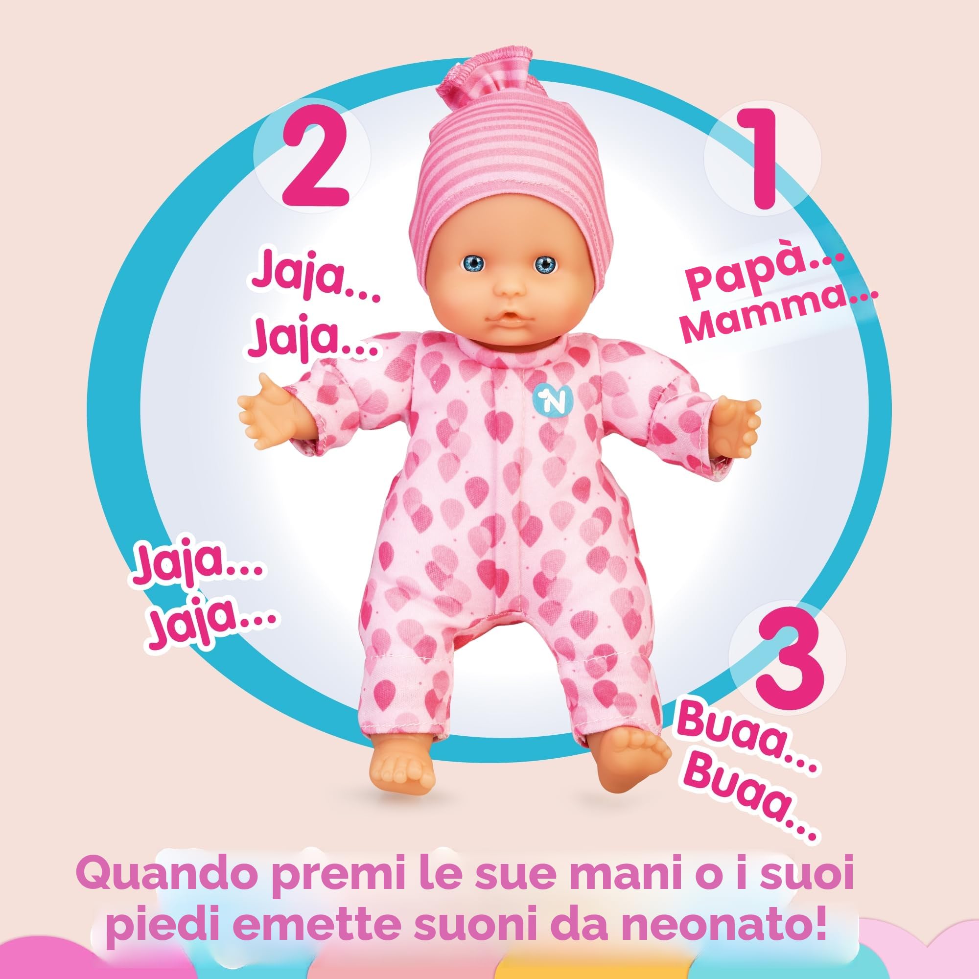 Nenuco Bambole NFNA9000 bambola morbida con suoni +10 mesi